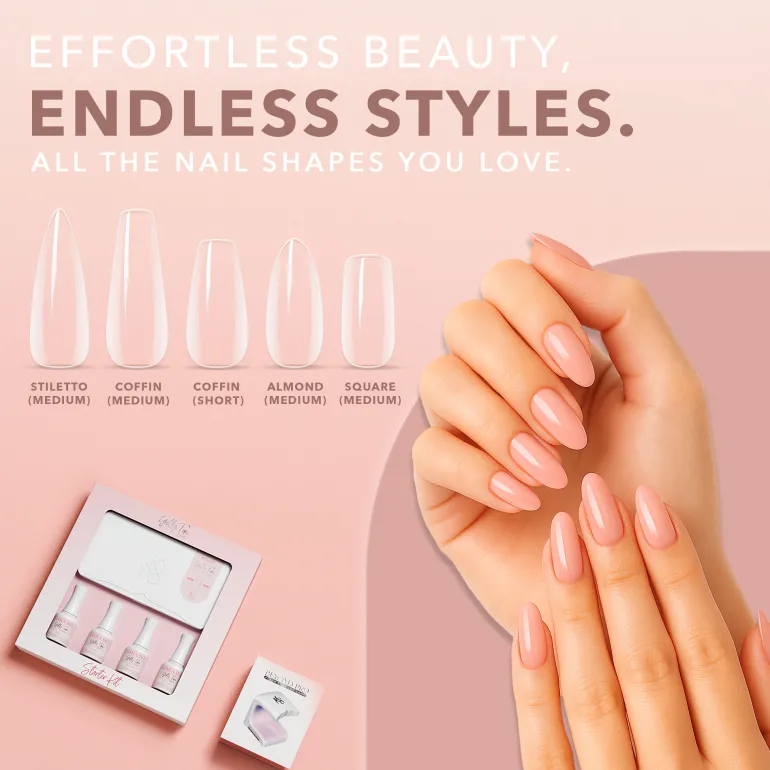 GELLY TIPS STARTER KIT - Almond Short