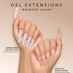 Square Long | Natural Gel Extensions