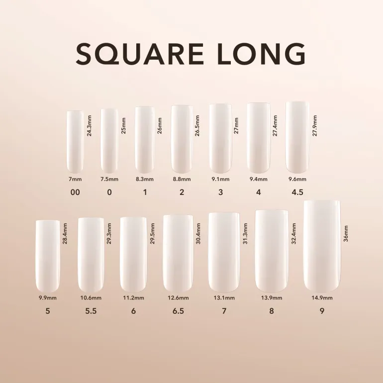Square Long | Natural Gel Extensions