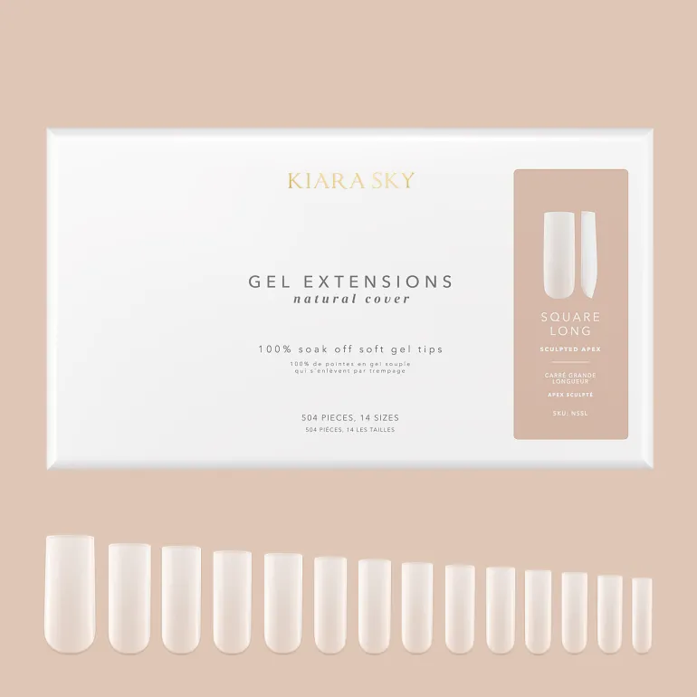 Square Long | Natural Gel Extensions