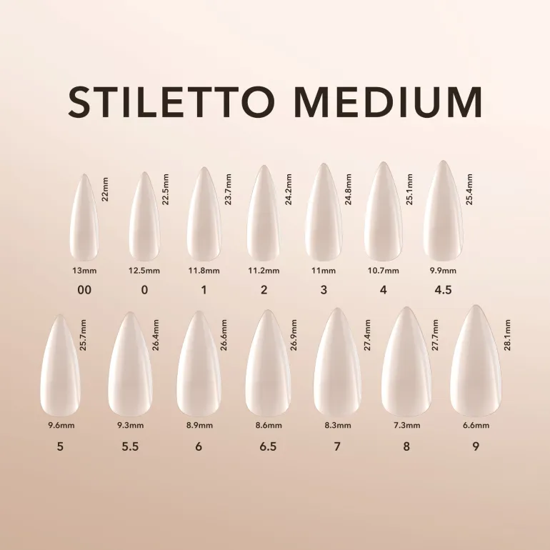 Stiletto Medium | Natural Gel Extensions